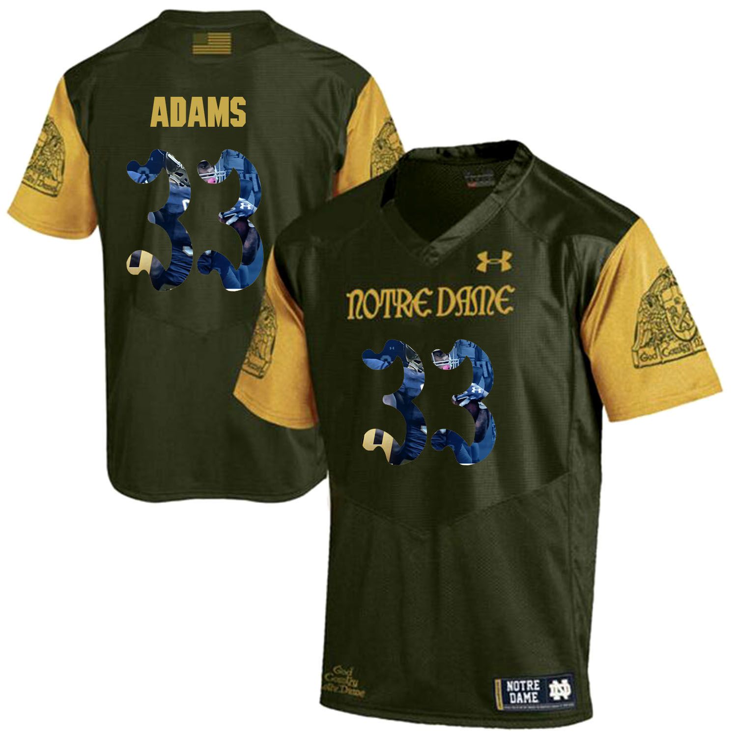 Men Norte Dame Fighting Irish #33 Adams Green Fashion Edition Customized NCAA Jerseys->st.louis blues->NHL Jersey
